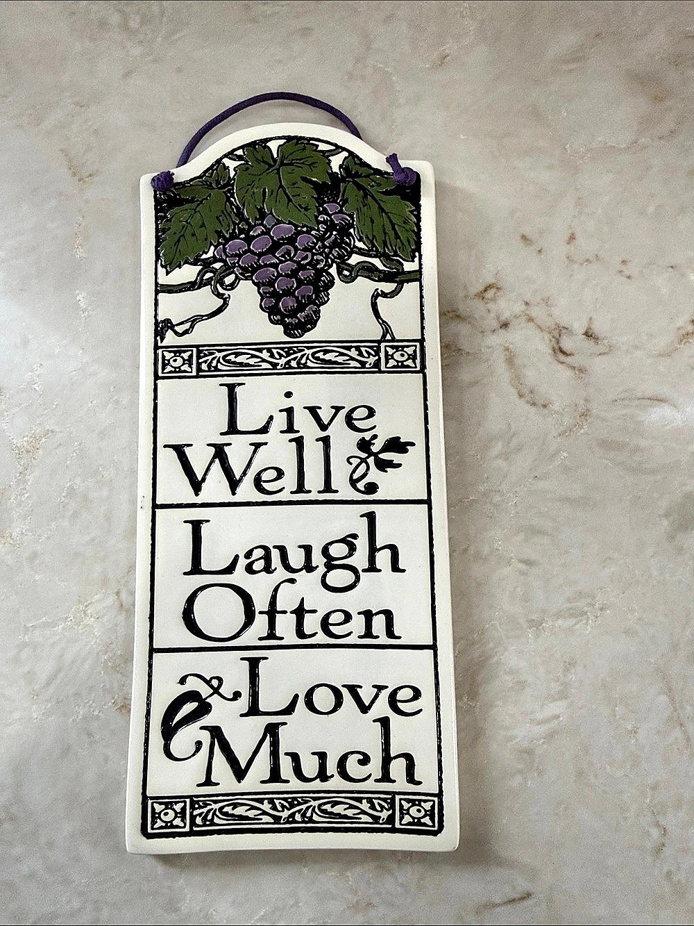 Spooner Designs Live Well Laugh Often Love Much Vintage Wall Hanging Sign